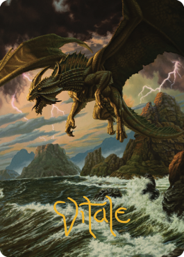 Tarjeta de arte de dragón de bronce antiguo (03) (firma estampada en oro) [Serie de arte de Commander Legends: Battle for Baldur's Gate] 