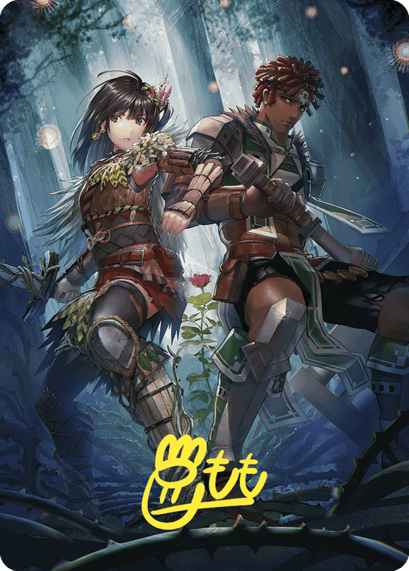 Tarjeta de arte Defensa del corazón (firma estampada en oro) [Serie de arte Wilds of Eldraine] 