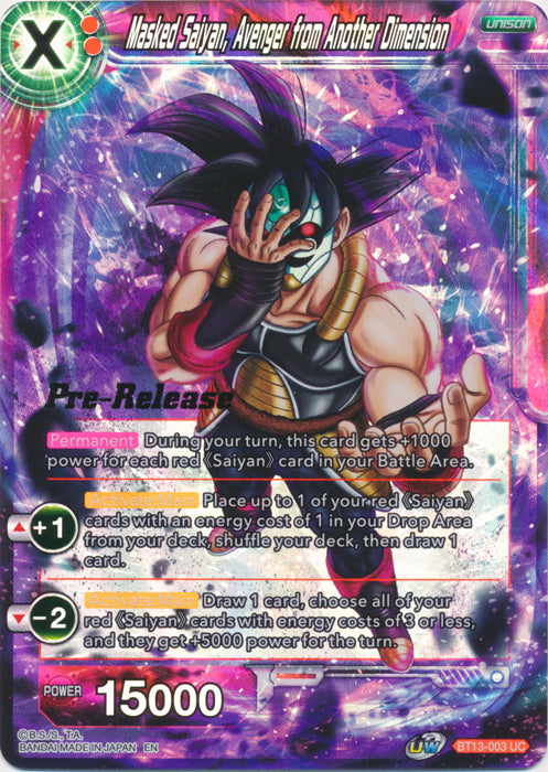 Saiyajin enmascarado, vengador de otra dimensión (BT13-003) [Promociones de prelanzamiento de Supreme Rivalry] 