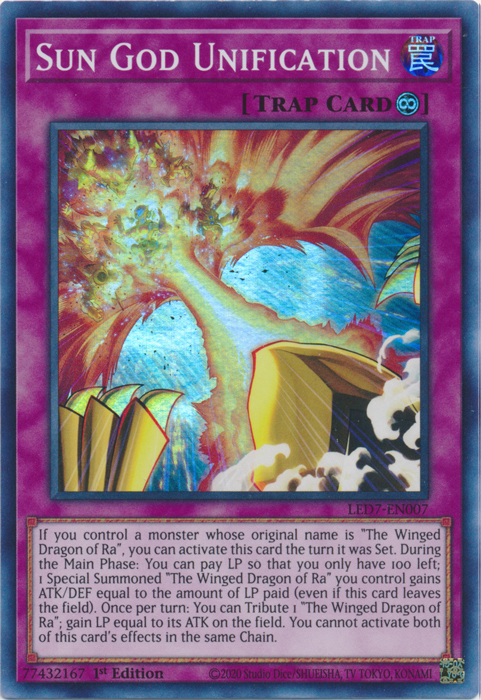 Unificación del Dios Sol [LED7-EN007] Súper raro 