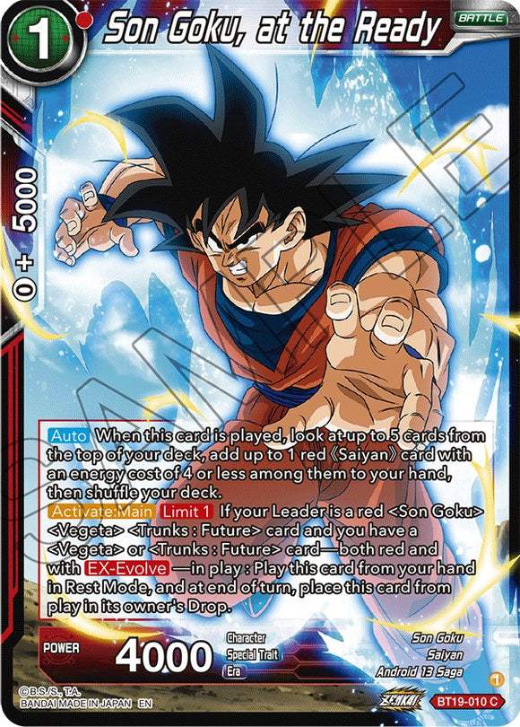 Son Goku, listo para atacar (BT19-010) [Ambición del luchador] 