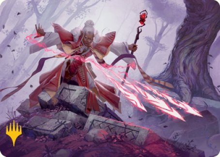 Tarjeta de arte de Magic Missile (firma estampada en dorado) [Serie de arte de Dungeons &amp; Dragons: Adventures in the Forgotten Realms] 