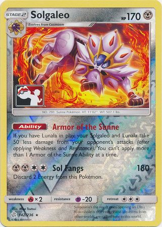 Solgaleo (142/236) (Impresión especial del Club Pokémon) [Sol y Luna: Eclipse cósmico] 