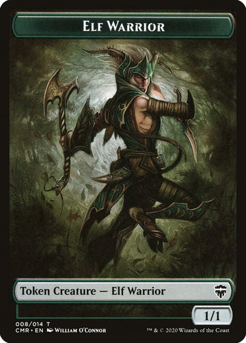 Copy (013) // Elf Warrior Double-Sided Token [Commander Legends Tokens] - 0