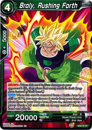 Broly, avanzando a toda velocidad (Baraja inicial: Broly en ascenso) (SD8-03) [Destroyer Kings] 