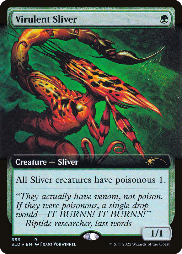 Virulento Sliver (ilustración extendida) (foil de paso a paso) [Promociones de Secret Lair Drop] 