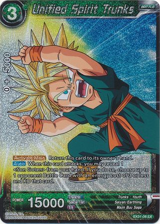 Trunks Espíritu Unificado (Foil) (EX01-06) [Mighty Heroes] 