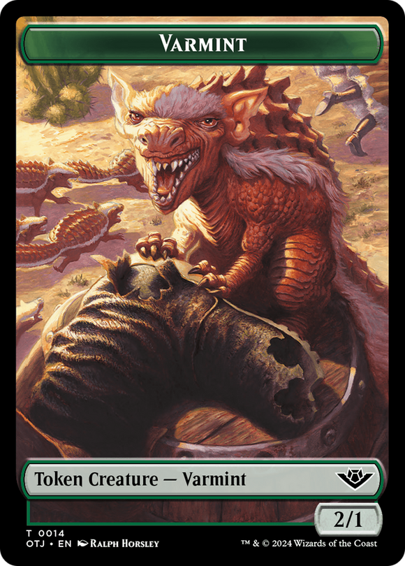 Ficha de doble cara de Mercenario // Varmint [Fichas de Forajidos de Thunder Junction] 