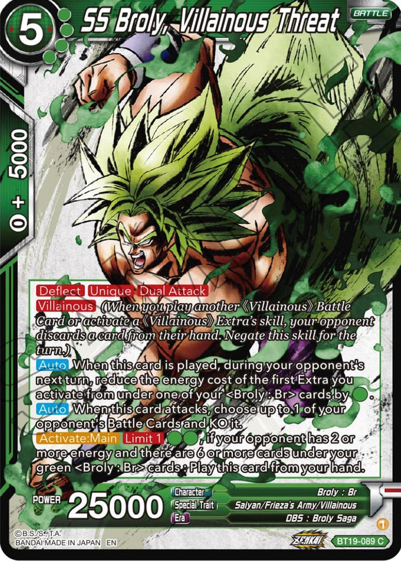 SS Broly, amenaza villana (BT19-089) [Ambición del luchador] 