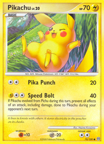 Pikachu (70/100) [Diamante y Perla: Frente Tormenta] 