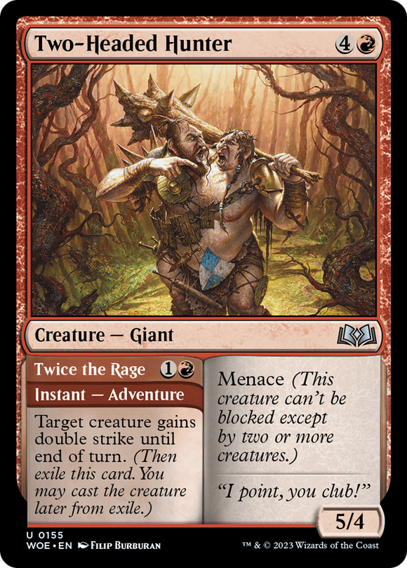 Cazador de dos cabezas // El doble de furia [Wilds of Eldraine] 
