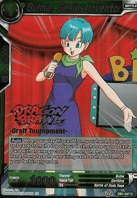 Bulma, inventora genio (Torneo de draft de Dragon Brawl con sello dorado) (DB1-047) [Tarjetas de promoción] 