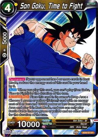 Son Goku, hora de luchar (Baraja inicial: Broly en ascenso) (SD8-07) [Destroyer Kings] 