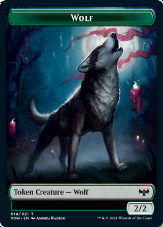 Zombie (008) // Wolf (014) Double-Sided Token [Innistrad: Crimson Vow Tokens] - 0