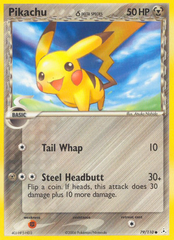 Pikachu (79/110) (especie Delta) [EX: Fantasmas Holónicos] 