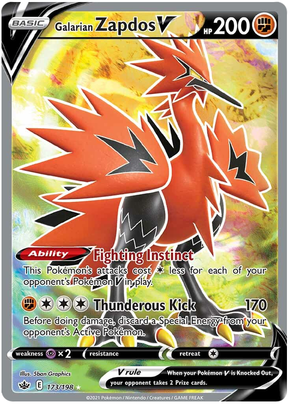 Zapdos V de Galar (173/198) [Espada y escudo: Reinado escalofriante] 