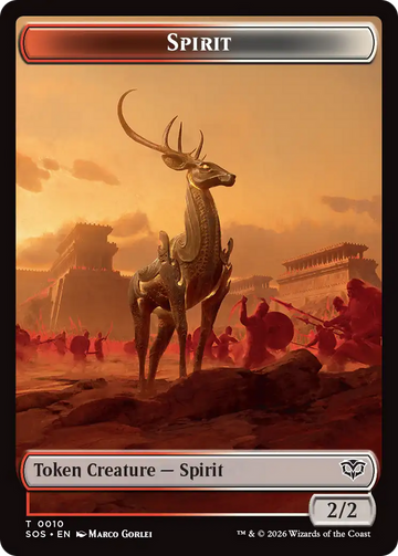 Copy // Spirit (0010) Double-Sided Token [Secrets of Strixhaven Tokens] - 0