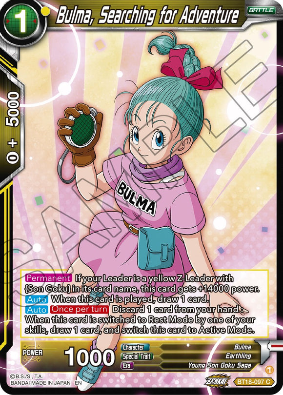Bulma, en busca de aventuras (BT18-097) [El amanecer de las Z-Leyendas] 