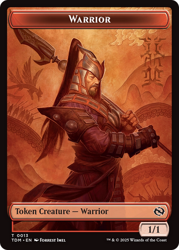 Dragon (0011) // Warrior Double-Sided Token [Tarkir: Dragonstorm Tokens] - 0
