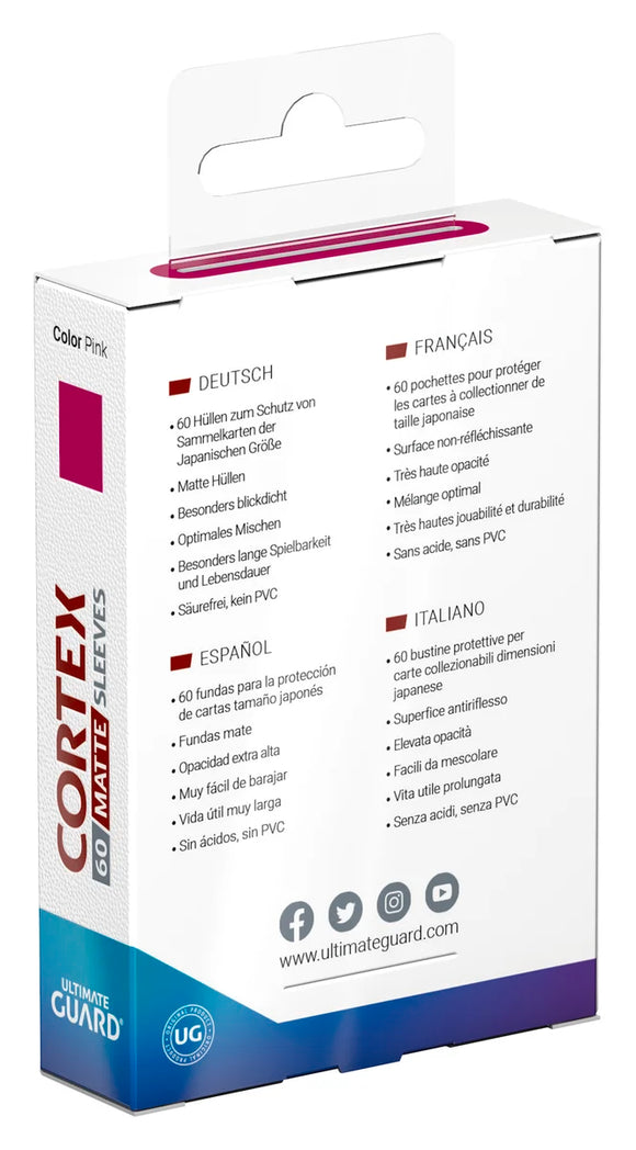 Cortex Sleeves Matte Japanese Size (60) - Pink