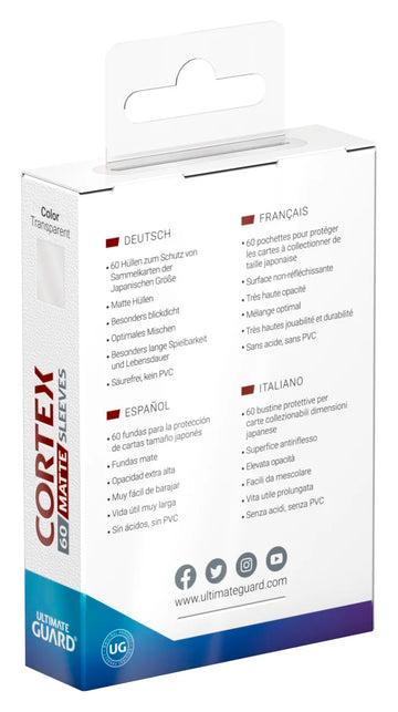 Cortex Sleeves Matte Japanese Size (60) - Transparent - 0