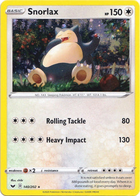 Snorlax (140/202) (Holo cosmos) [Espada y escudo: conjunto básico] 