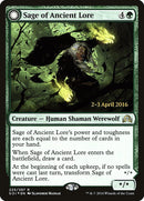 Sage of Ancient Lore // Werewolf of Ancient Hunger [Shadows over Innistrad Prerelease Promos]-1