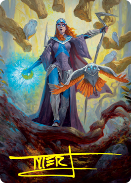 Tarjeta de arte de Kasmina, sabia de los enigmas (firma estampada en dorado) [Serie de arte de Strixhaven: Escuela de magos] 