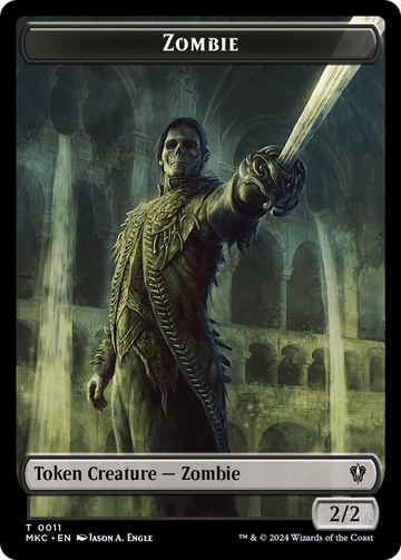 Copy // Zombie Double-Sided Token [Murders at Karlov Manor Commander Tokens] - 0