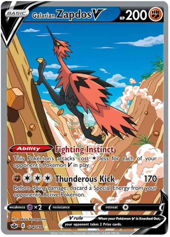 Zapdos V de Galar (174/198) [Espada y escudo: Reinado escalofriante] 