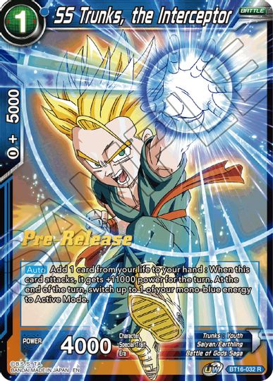 SS Trunks, el Interceptor (BT16-032) [Promociones de prelanzamiento de Realm of the Gods] 
