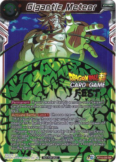 Meteorito gigante (Card Game Fest 2022) (BT15-030) [Tarjetas de promoción de torneos] 