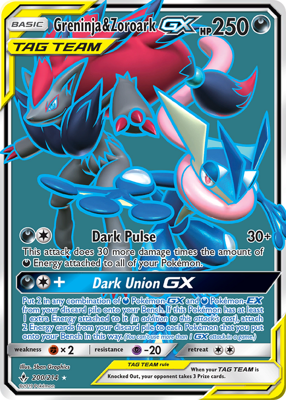 Greninja y Zoroark GX (200/214) [Sol y Luna: Lazos inquebrantables] 