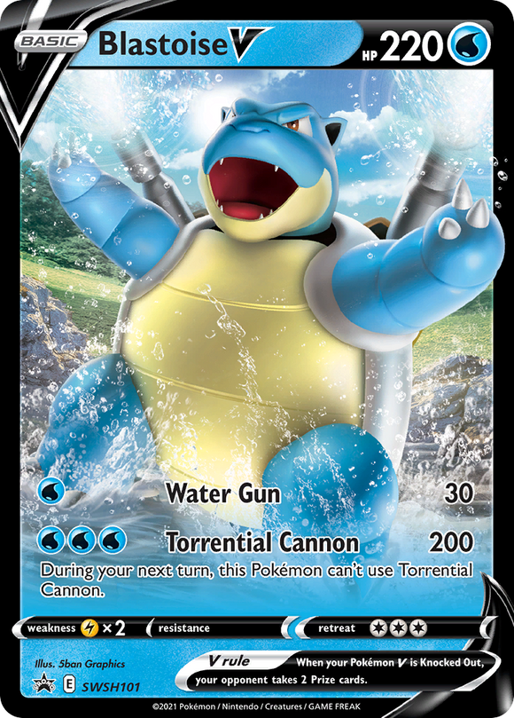 Blastoise V (SWSH101) [Promociones de Sword &amp; Shield: Black Star] 