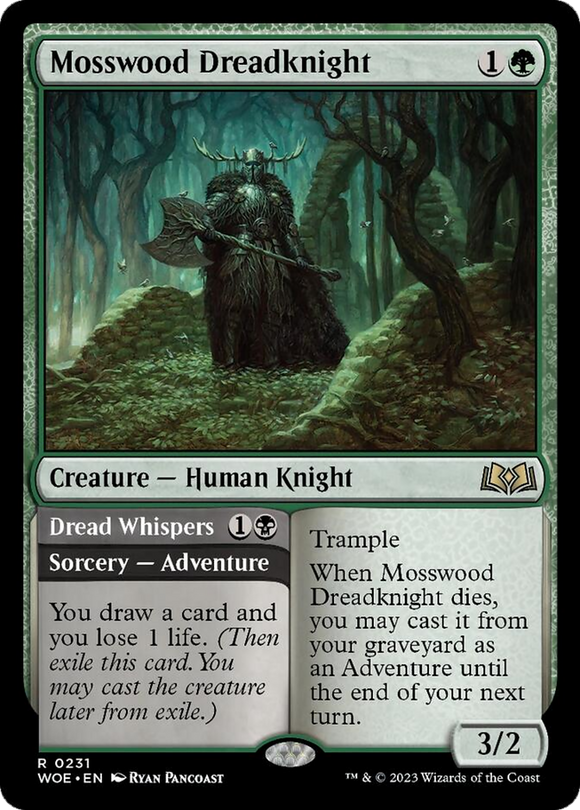 Caballero del terror de Mosswood // Susurros del terror [Terrenos de Eldraine] 