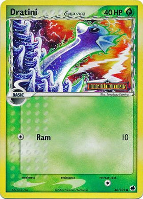 Dratini (46/101) (Especie Delta) (Estampado) [EX: Dragon Frontiers] 
