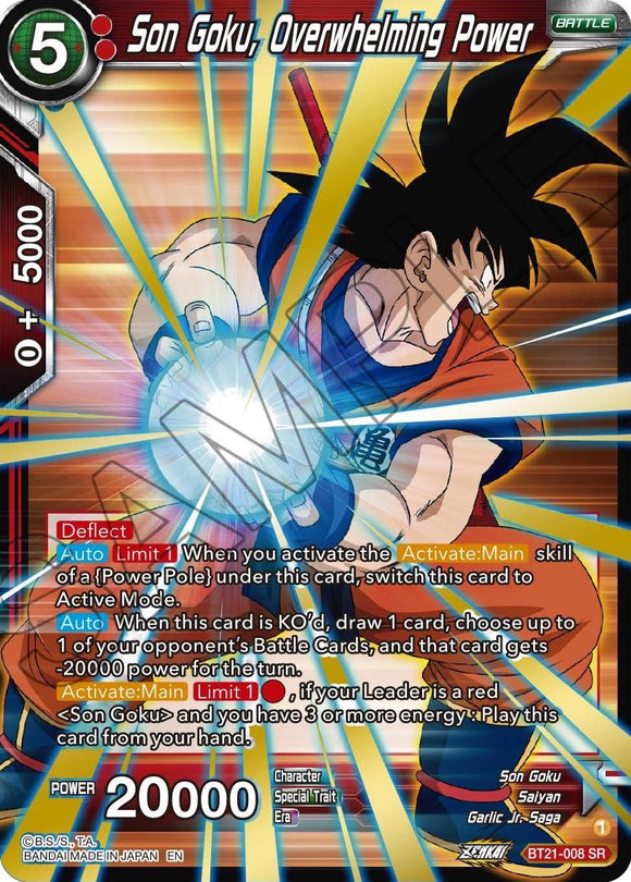 Son Goku, Poder Abrumador (BT21-008) [Resurgimiento Salvaje] 