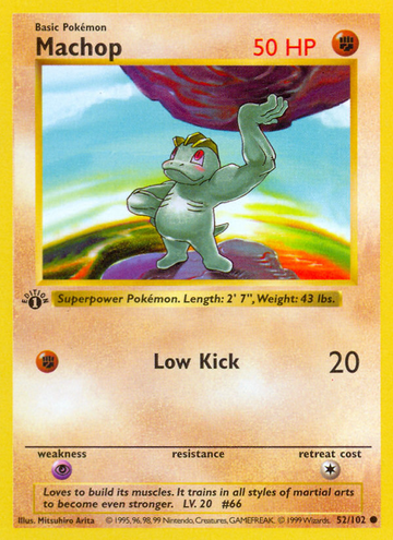 Machop (52/102) (Sin sombras) [Caja base 1.ª edición] 