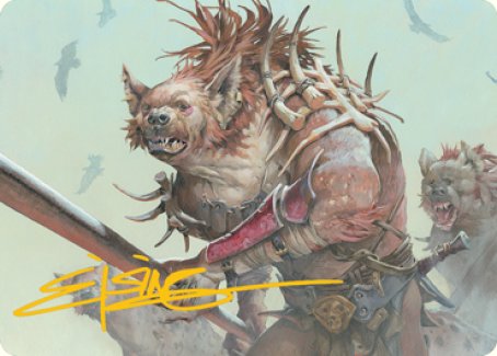 Tarjeta de arte de gnoll (firma estampada en dorado) [Serie de arte de Dungeons &amp; Dragons: Adventures in the Forgotten Realms] 