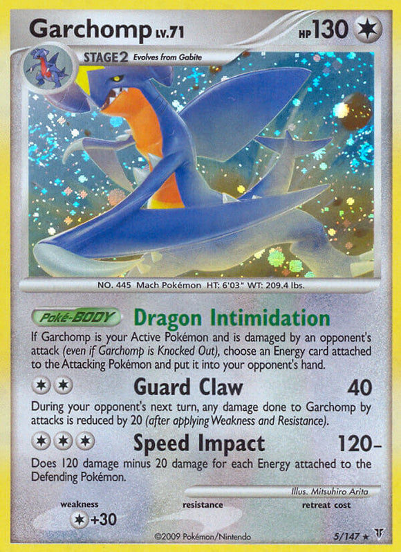 Garchomp (5/147) (holográfico de hielo agrietado) (exclusivo del mazo temático) [Platino: Supreme Victors] 