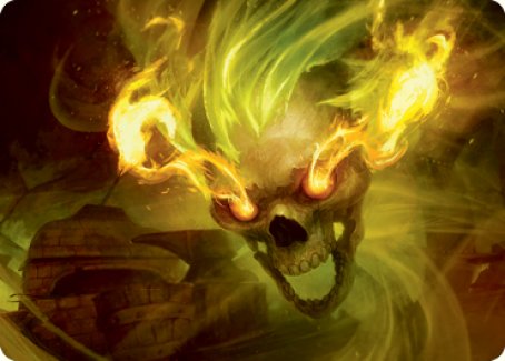 Tarjeta de arte de Calavera de llamas [Serie de arte de Dungeons &amp; Dragons: Aventuras en los Reinos Olvidados] 