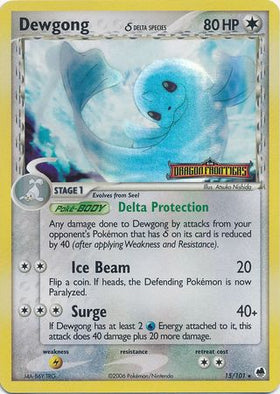 Dewgong (15/101) (Especie Delta) (Estampado) [EX: Dragon Frontiers] 