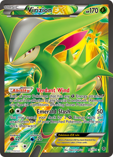 Virizion EX (96/101) [Blanco y negro: Explosión de plasma] 