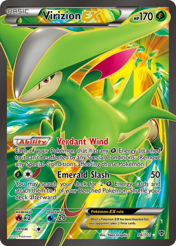 Virizion EX (96/101) [Blanco y negro: Explosión de plasma] 