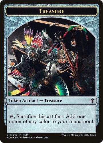 Dinosaur // Treasure Double-Sided Token [Friday Night Magic 2017] - 0