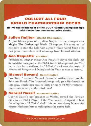 2004 World Championships Ad [World Championship Decks 2004]