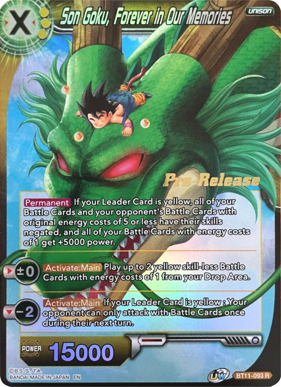 Son Goku, por siempre en nuestros recuerdos (BT11-093) [Promociones de prelanzamiento de Vermilion Bloodline] 