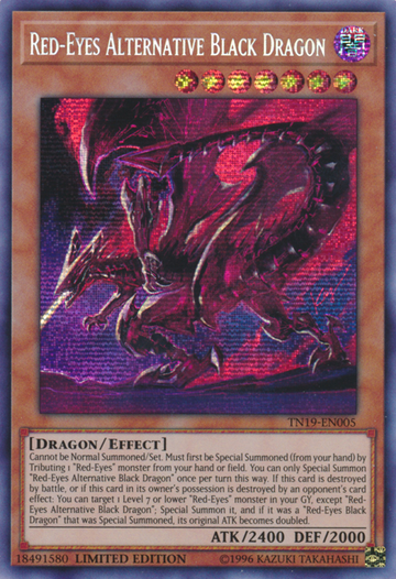 Dragón negro alternativo de ojos rojos [TN19-EN005] Prismático secreto raro 