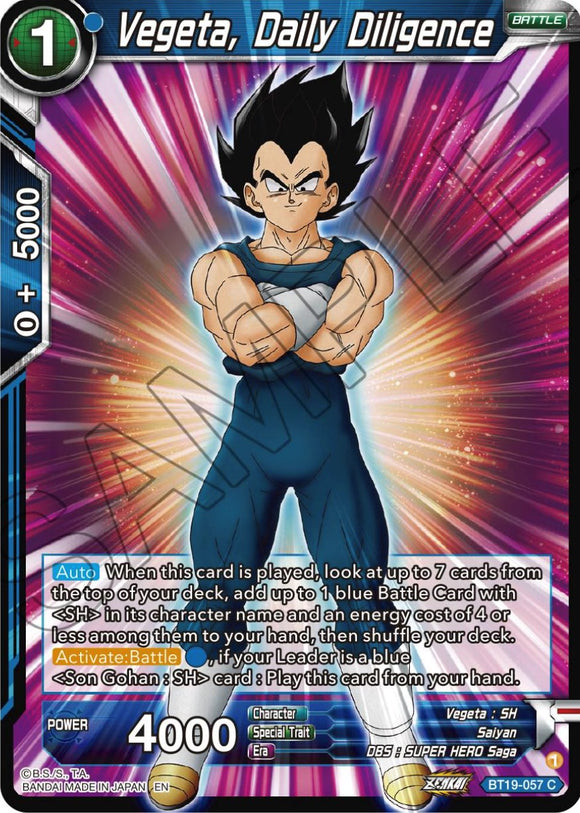 Vegeta, Diligencia diaria (BT19-057) [Ambición del luchador] 