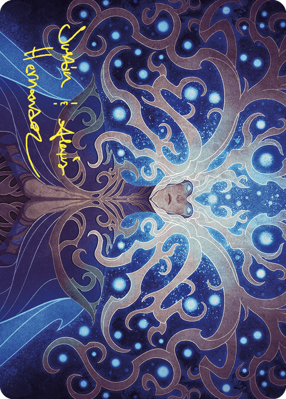 Tarjeta de arte de Omnisciencia (firma estampada en dorado) [Serie de arte Wilds of Eldraine] 